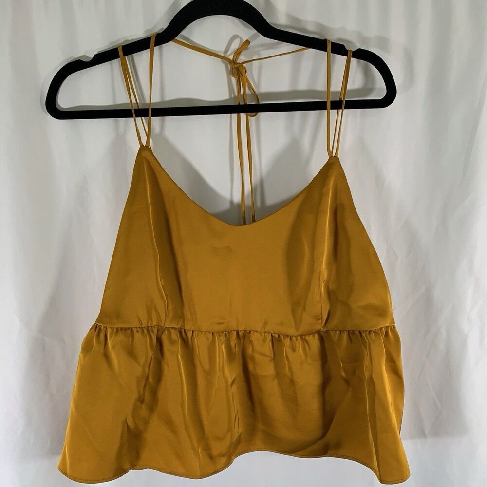 New Nine West Tank Top Women's XL Yellow Strappy Lightweight Pullover